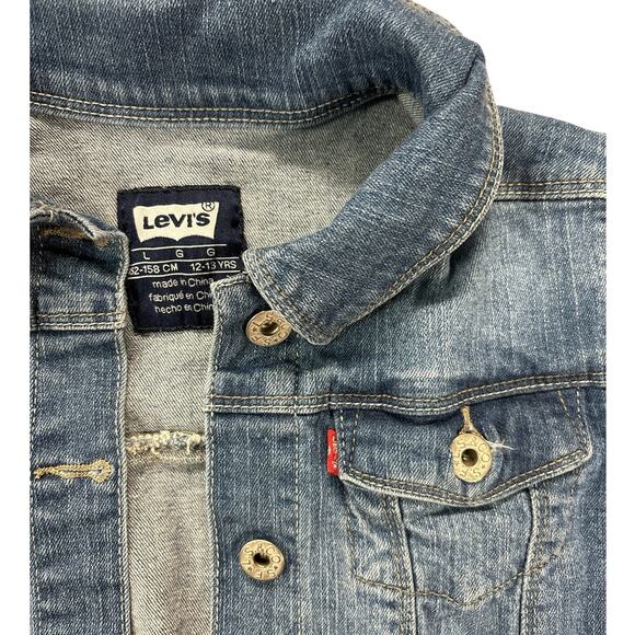 LEVIS Big Girl‎ Denim Trucker Jean Jacket Size 12-13 Years - Picture 2 of 4